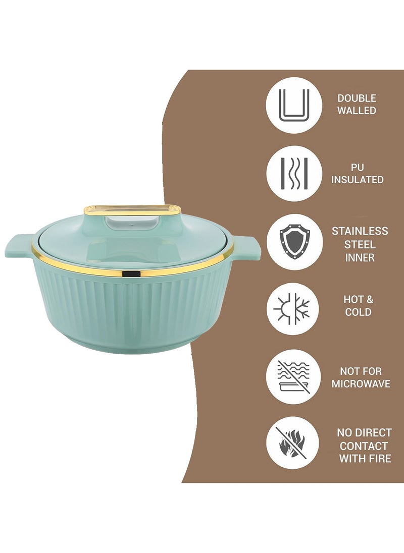 Asian Fancy Casserole Stainless Steel Insulated Hotpot 1500ML - Green  - Image 2
