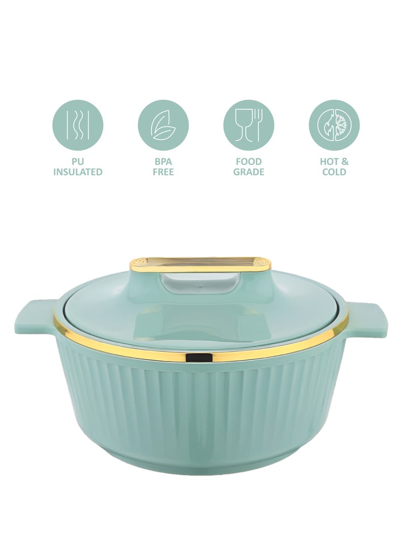 Asian Fancy Casserole Stainless Steel Insulated Hotpot 1500ML - Green  - Image 4