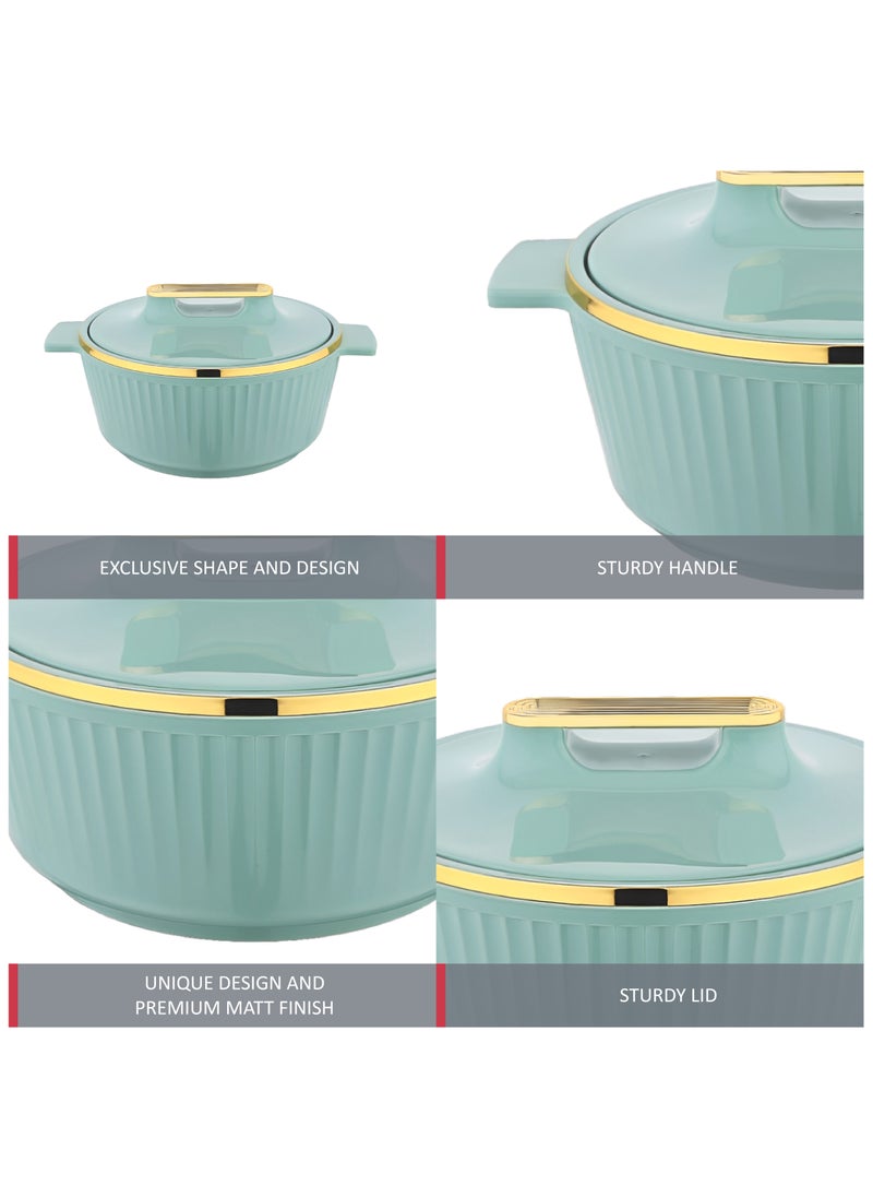Asian Fancy Casserole Stainless Steel Insulated Hotpot 1500ML - Green  - Image 3