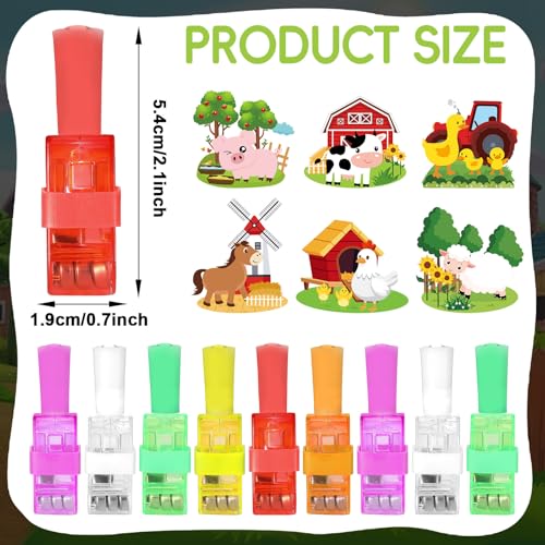 Oitnlaughter 36Pcs Farm Animals Themed LED Finger Lights Farm Party Favors Glow in the Dark Light Up Finger Lights Barnyard Themed Toys Bulk for Birthday Party Favors Treasure Box Goodie Bag Stuffer Birthday Gifts - Image 5