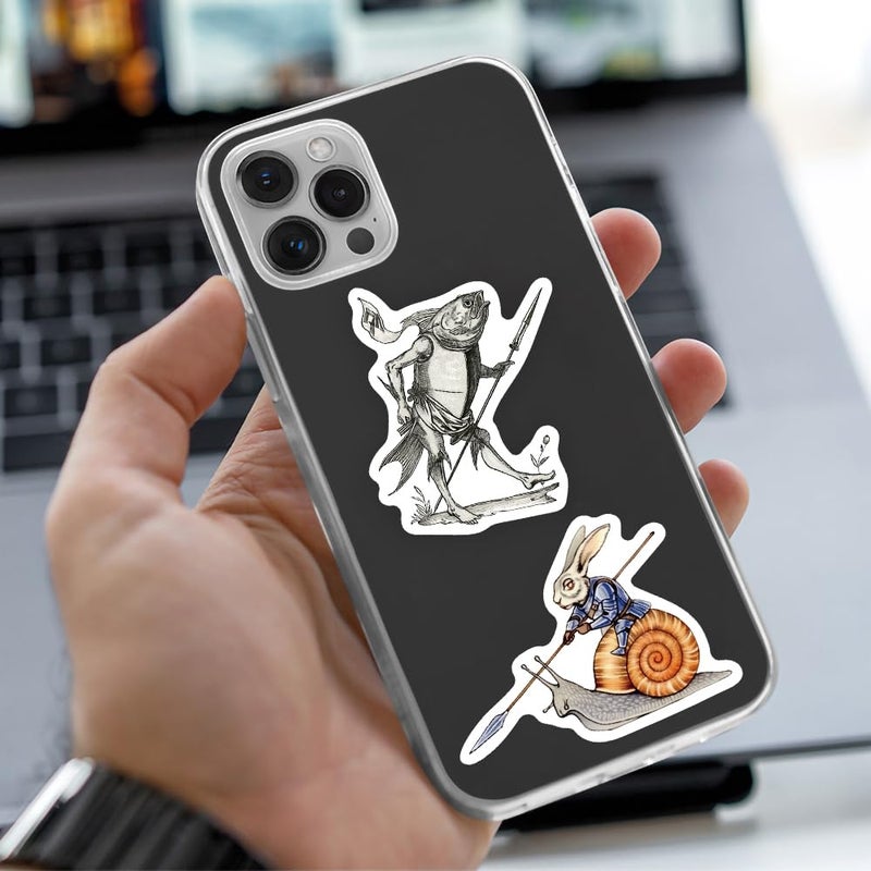 YOKSAS 50 Pcs Medieval Creatures Stickers â€“ Vintage Fantasy Mythical Monster Decals for Scrapbooking, Journaling, Laptops, Gothic Aesthetic, Medieval Art Vinyl Sticker Pack - Image 5