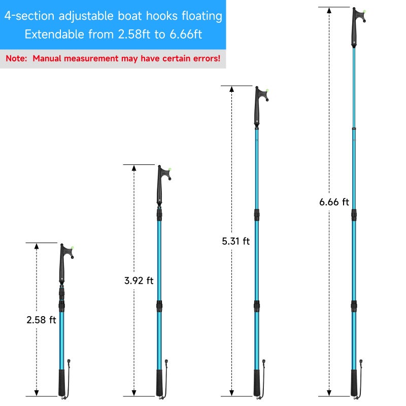 SAN LIKE Telescopic Boat Hook - Floating,Durable,Rust-Resistant with Luminous Bead,Blue Push Pole for Docking Extends from 2.58Ft to 6.66Ft - Image 5