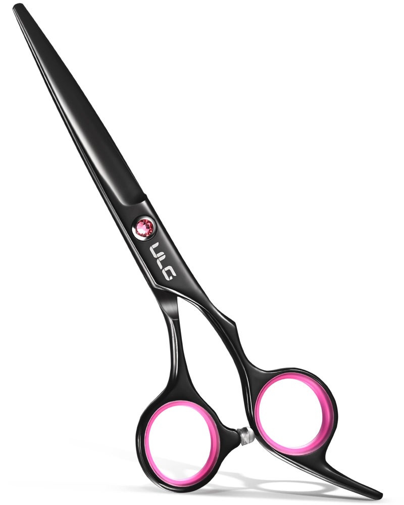 ULG Hair Cutting Scissors, Professional Hair Scissors 6.5 inch Right-Hand Razor Edge Barber Shears Salon Hair Cutting Shears Made of Japanese Stainless Steel, Hand Sharpened Black - Image 1