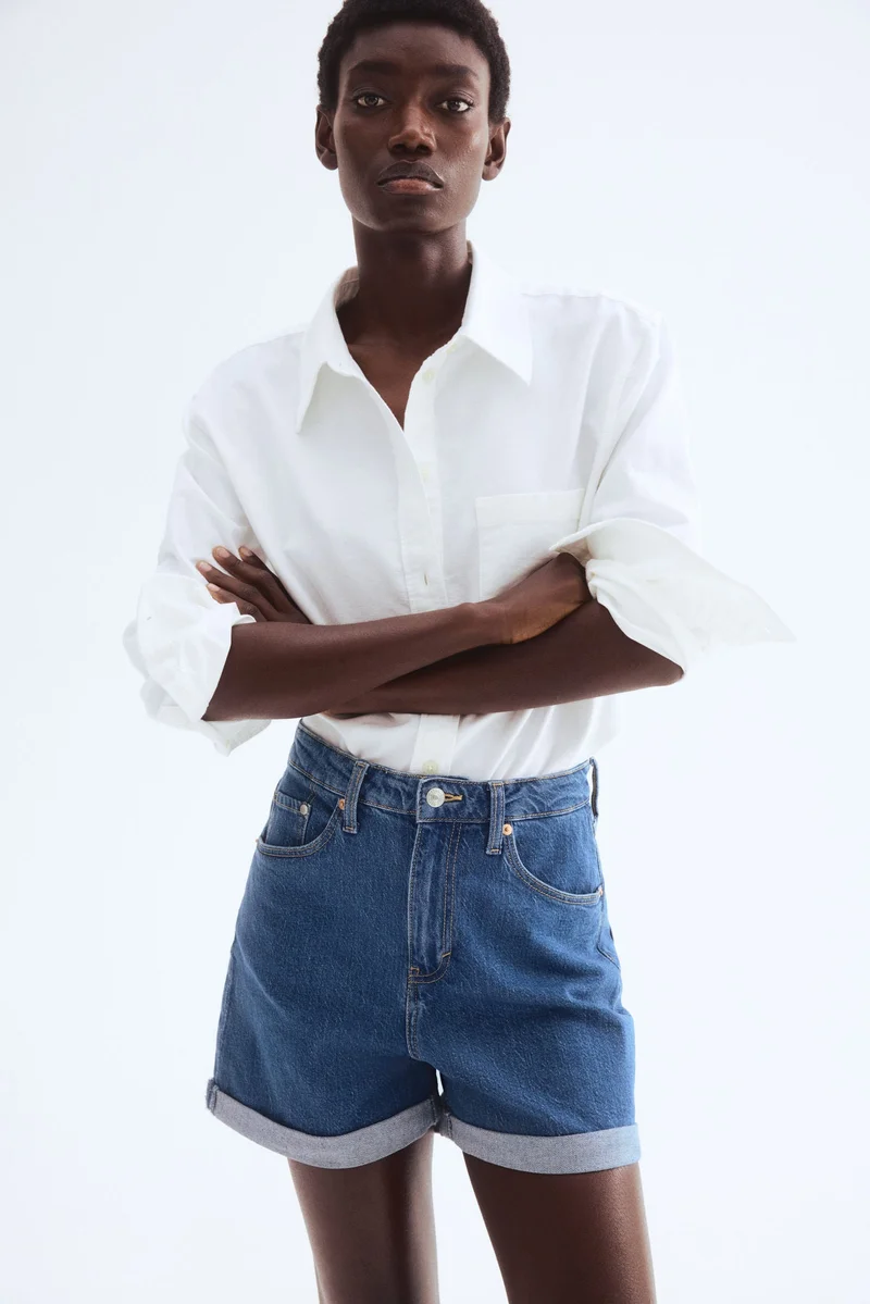 اتش اند ام شورت من الدنيم عالي الجودة