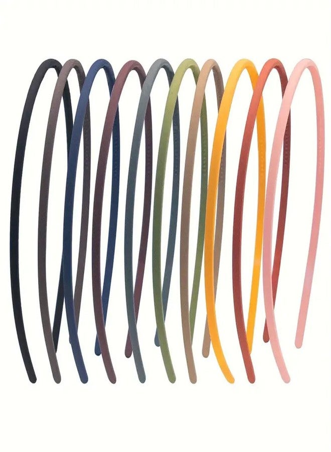 Ashkash 12-Piece Headband Set: Durable Matte Plastic, Perfect for Wedding, Makeup, & Spa, Solid Color, Bohemian & Elegant Style, Hair Accessory for Women - Image 1