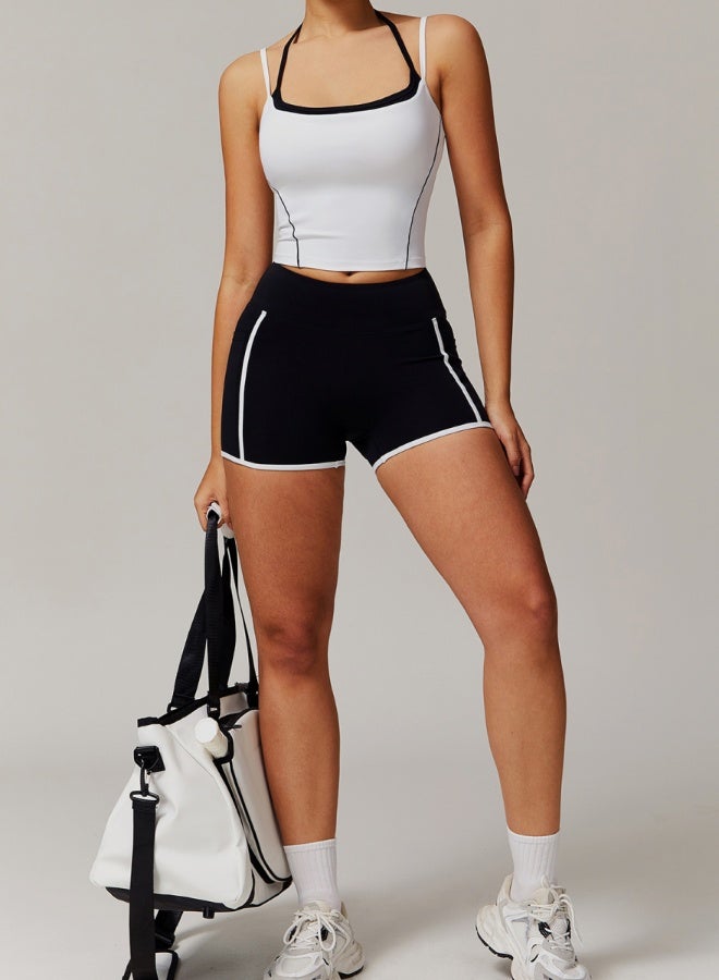 KAWN.YOGA Womens High Waist Contour Workout Sport Yoga Shorts Tummy Control  - Image 4