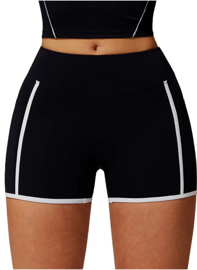 كون.يوغا Womens High Waist Contour Workout Sport Yoga Shorts Tummy Control
