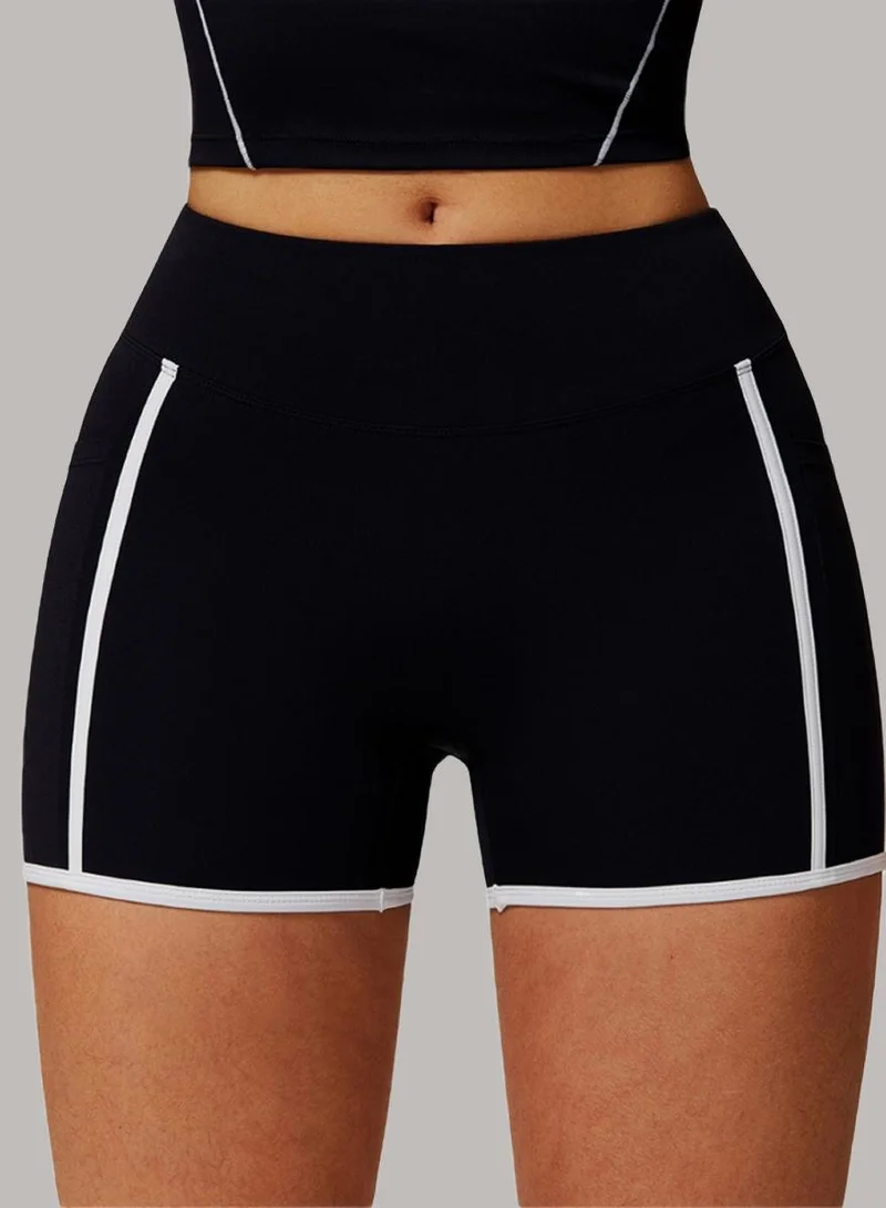 Womens High Waist Contour Workout Sport Yoga Shorts Tummy Control