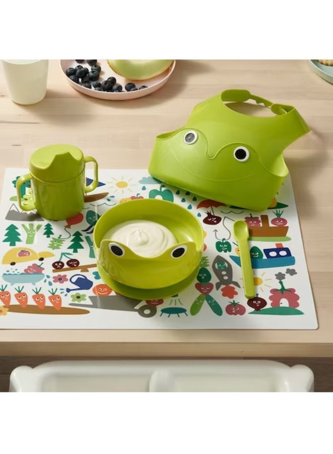 4 Piece Frog Baby Food Storage Set, Harmless Plastic Material -Green - Image 3