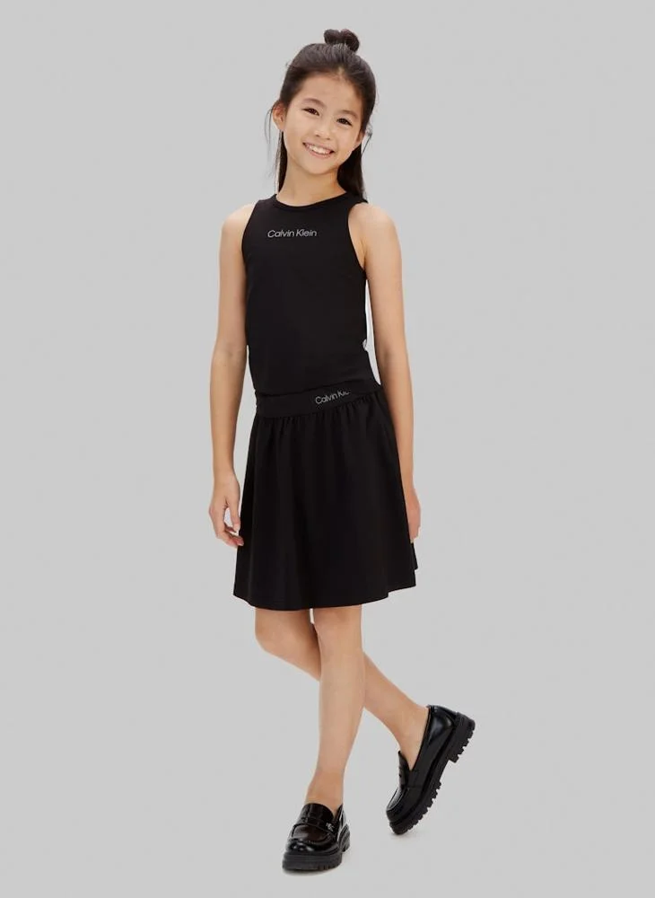 Calvin Klein Jeans  Kids Punto Logo Flare Skirt for Women | Best Price UAE