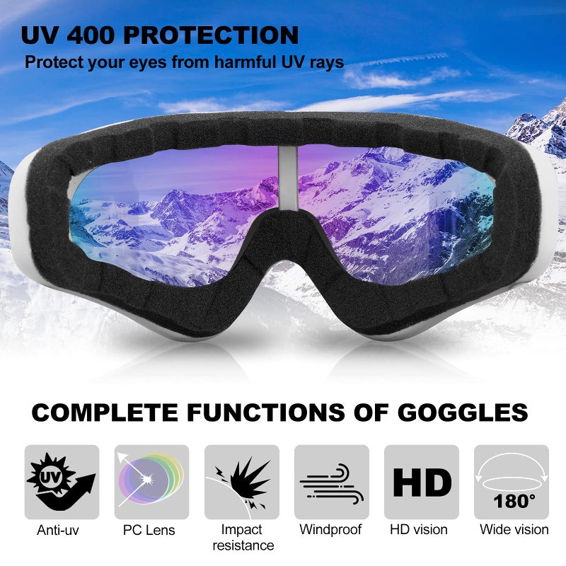 SixYard Ski Goggles, Motorcycle Goggles, 3 Pack Snowboard Snow Goggles for Men Women Adult Youth (Style 2) - Image 5