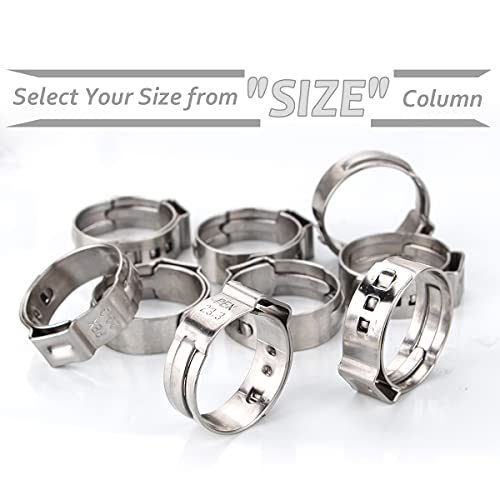PADTON 50 PCS 1/2 Inch PEX Cinch Clamp Rings, Stainless Steel PEX Fittings Crimp Rings Pinch Clamps for PEX Tubing Pipe Fitting Connections (1/2 Inch) - Image 2
