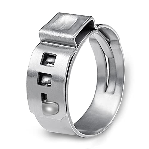 PADTON 50 PCS 1/2 Inch PEX Cinch Clamp Rings, Stainless Steel PEX Fittings Crimp Rings Pinch Clamps for PEX Tubing Pipe Fitting Connections (1/2 Inch) - Image 1