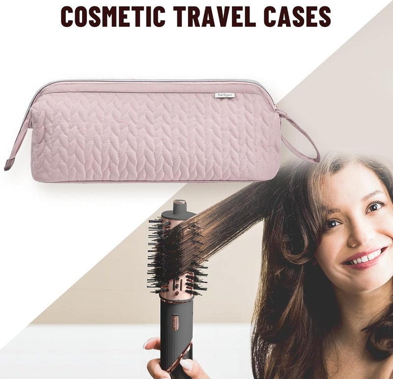 krofaue KarSyon Shark Flex Style Case for Dyson Airwrap Hair Dryer Brush Revlon Hair Tools Travel Bag Carrying Case Flat Curling Iron Organizer, Pink,  Portability - Image 5