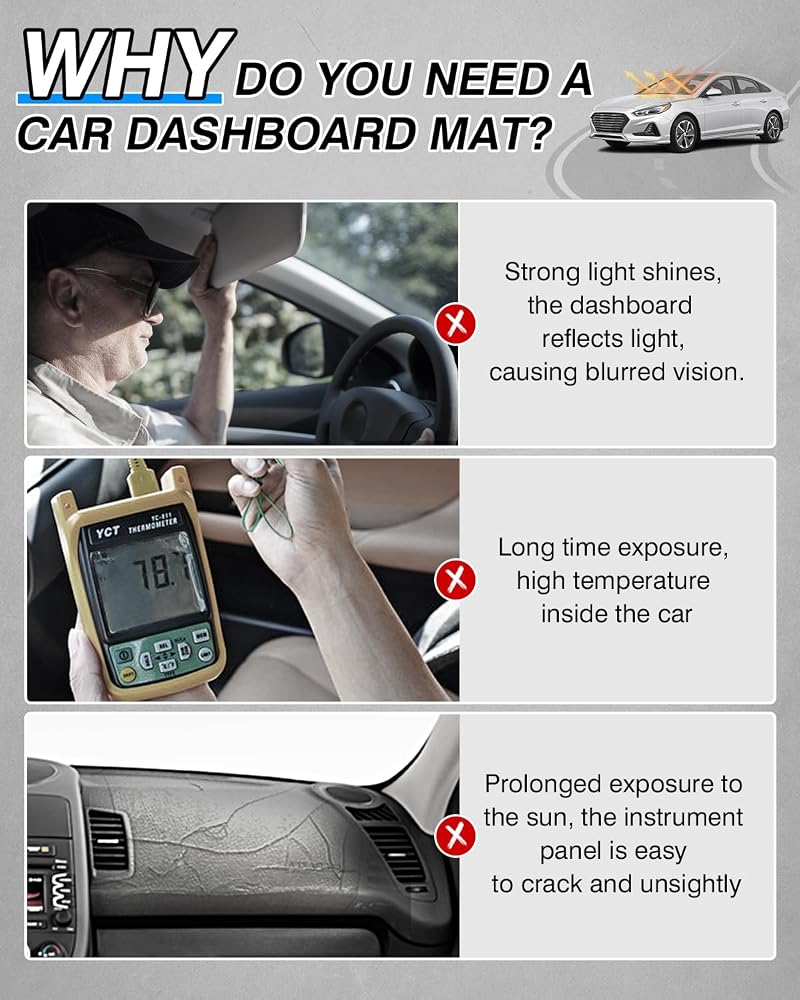 Cartist Custom Fit for Dash Cover for Hyundai Sonata 2015 2016 2017 2018 2019 Dashboard Cover Mat Non-Slip Pad Carpet Sunshield Protector - Image 3