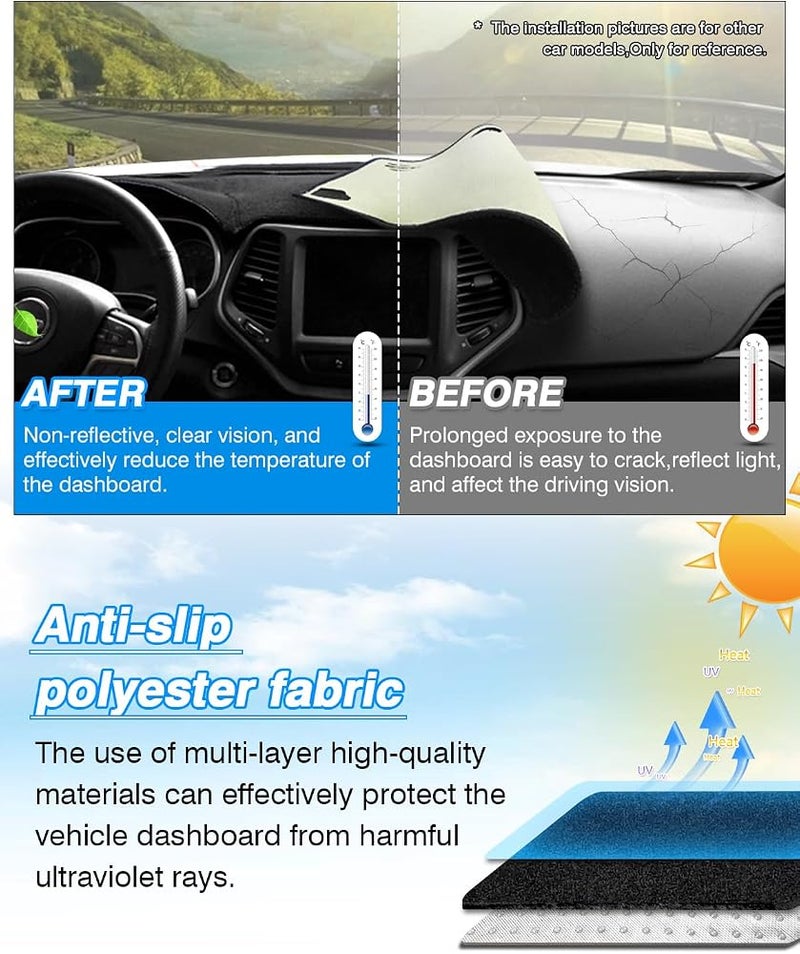 Cartist Custom Fit for Dash Cover for Hyundai Sonata 2015 2016 2017 2018 2019 Dashboard Cover Mat Non-Slip Pad Carpet Sunshield Protector - Image 4