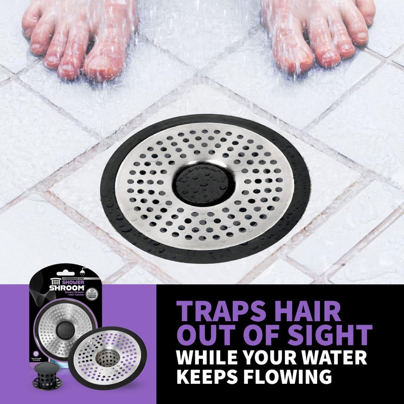 Shower Shroom ShowerShroom SHSULT755 Ultra Revolutionary Shower Hair Catcher Drain Protector, No Size, Stainless - Image 2