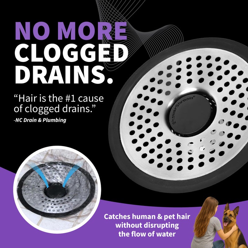 Shower Shroom ShowerShroom SHSULT755 Ultra Revolutionary Shower Hair Catcher Drain Protector, No Size, Stainless - Image 3