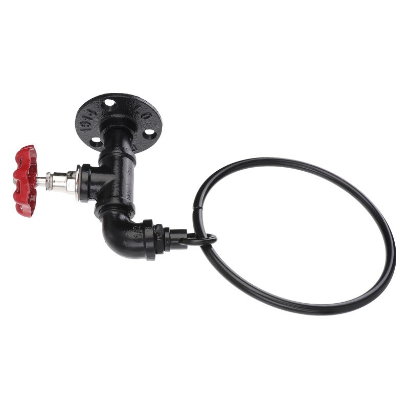 Modern Wall Mounted Round Black Towel Ring Holder for Bathroom - Image 2