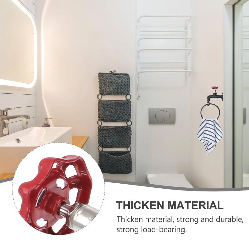 Modern Wall Mounted Round Black Towel Ring Holder for Bathroom - Image 4