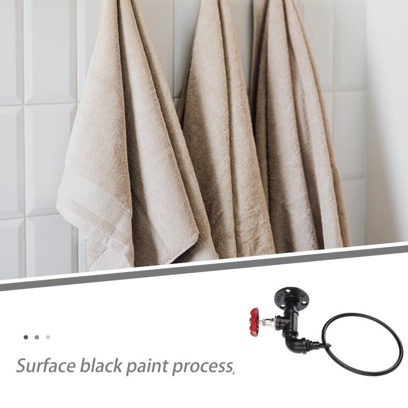 Modern Wall Mounted Round Black Towel Ring Holder for Bathroom - Image 5