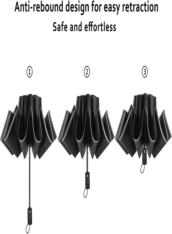 KEYOZA Automatic Open & Close Umbrella with Torch Handle for Night |Durable Frame | Big Size, Compact | Windproof, Water Resistant Foldable & Light Weight Umbrella For Men & Women - Image 3