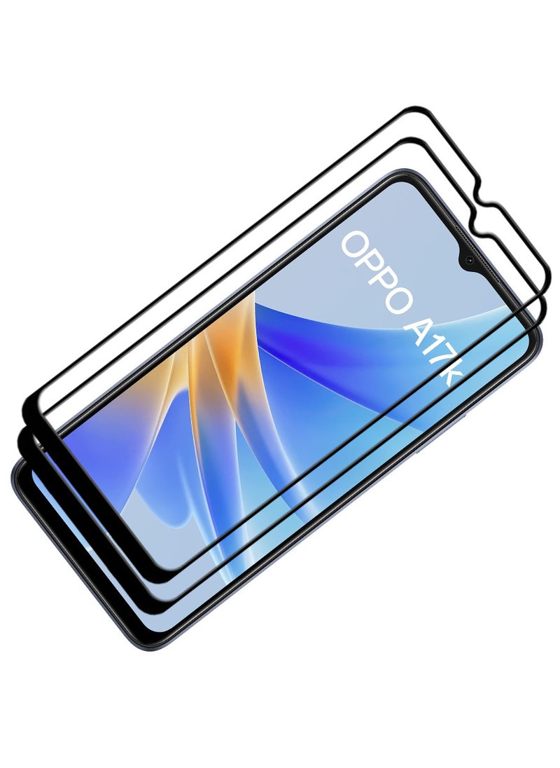 ACLIX 2 Pieces Antistatic ESD Dustproof Premium Quality High Definition Tempered Glass Screen Protector Designed For Oppo A17k - Image 1