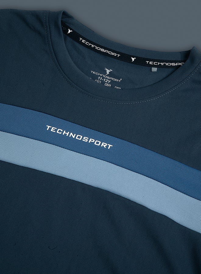تكنوسبورت تيشيرت تكنوسبورت بألوان متداخلة وأكمام قصيرة ورقبة مستديرة - Image 4