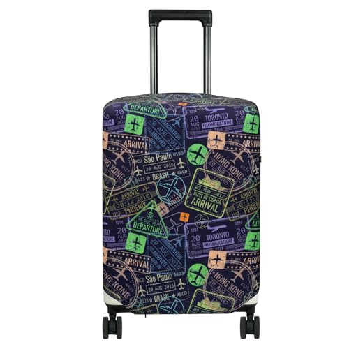 HYPER VENTURE Washable Luggage Cover - Fashion Suitcase Protector Fits 23-26 Inch Luggage (Urban Passport, M) - Image 1