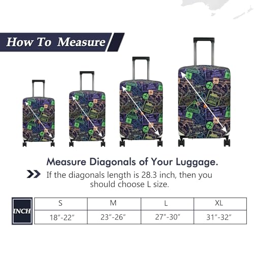 HYPER VENTURE Washable Luggage Cover - Fashion Suitcase Protector Fits 23-26 Inch Luggage (Urban Passport, M) - Image 5