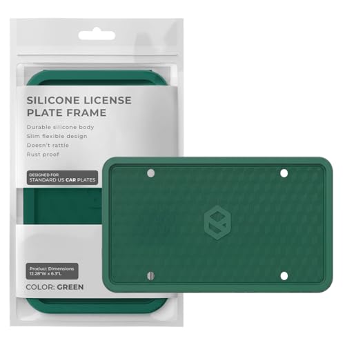 Rightcar Solutions Car Plate Frame Silicone License Plate Frame RustProof RattleProof WeatherProof License Plate Holder for Front or Rear Green 1 Pack - Image 1