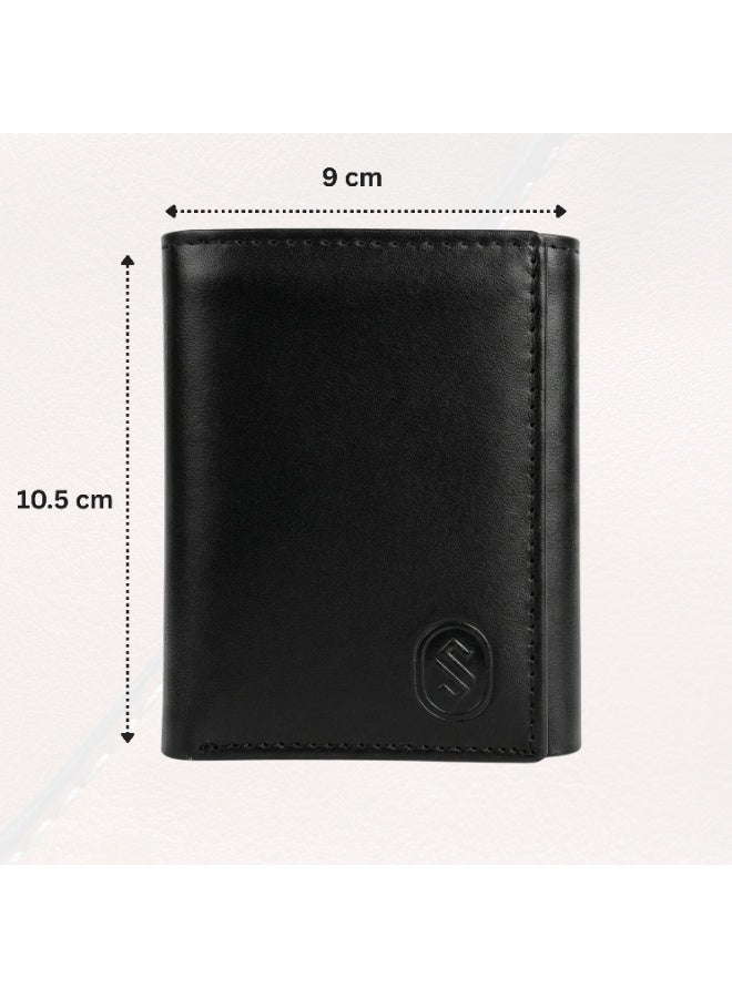 Men's Wallet | Trifold Genuine Leather men's wallet with coin pocket | ID Window | 4 card slots | Card Holder wallet for men - Image 2