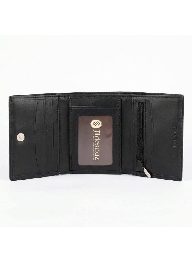 Men's Wallet | Trifold Genuine Leather men's wallet with coin pocket | ID Window | 4 card slots | Card Holder wallet for men - Image 5