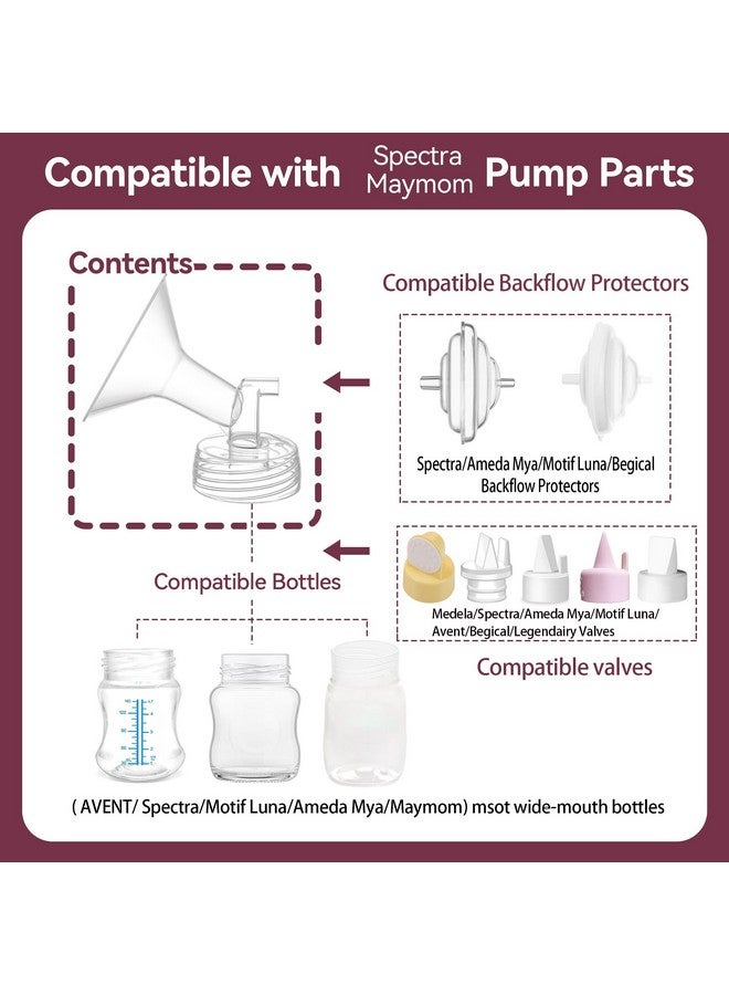 TOVVILD 21 mm Flange Compatible with Spectra S2 S1 9 Plus Ameda MYA Motif Luna Cimilre Breast Shield, Duckbill Valves Replacement, Replace Wide Mouth Flange - Image 2