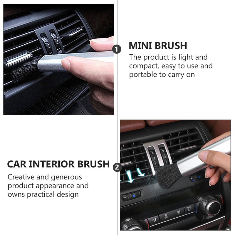 2 pcs Car Interior Brush Mini Hand Held Duster Brush Car Air Outlet Vent - Image 5