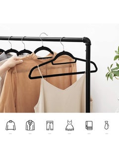 Red Dot Gift 100 Pieces 42cm Black Non-Slip Velvet Clothes Hanger with 360 Degree Rotatable Hook Durable and Slim  - Image 4