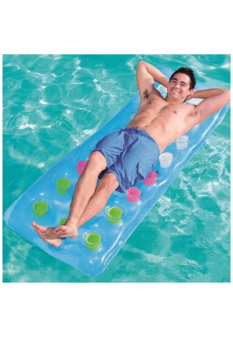 Bestway 1.83m Inflatable Swimming Raft - Comfortable and Relaxing Design for Floating on Water, Made from Reinforced PVC - Eye-Catching Color, Perfect for Fun Summer Times - Swimming Accessories - Water Float - Water Toys - Swimming Tools - Water Mat. - Image 4