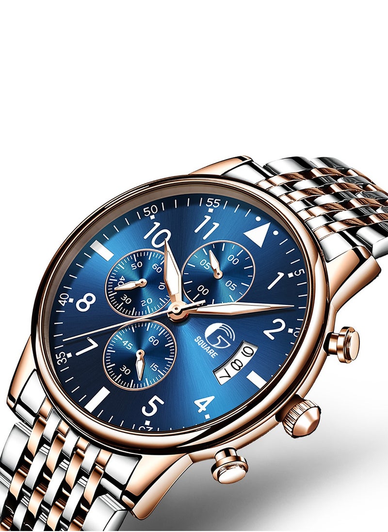 Gsquare Men's Analog Quartz Blue Dial Stainless Steel Watch-2869  - Image 2