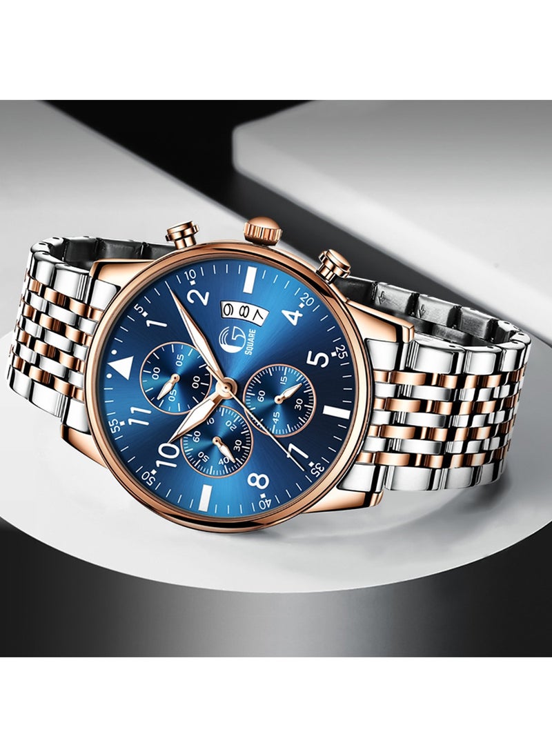 Gsquare Men's Analog Quartz Blue Dial Stainless Steel Watch-2869  - Image 3