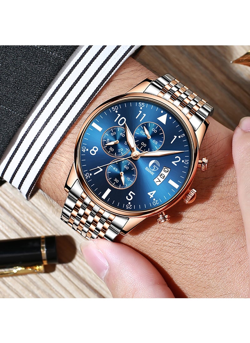 Gsquare Men's Analog Quartz Blue Dial Stainless Steel Watch-2869  - Image 5