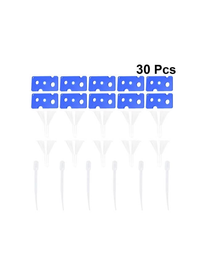 klarako 1 Set Essential Oil Tool Essential Oil Bottle Kit 10PCS Eye Dropper 10PCS Plastic Transparent Funnels 10PCS Roller Bottle Opener for Perfume Fragrance Essential Oils Lab Bottles - Image 2