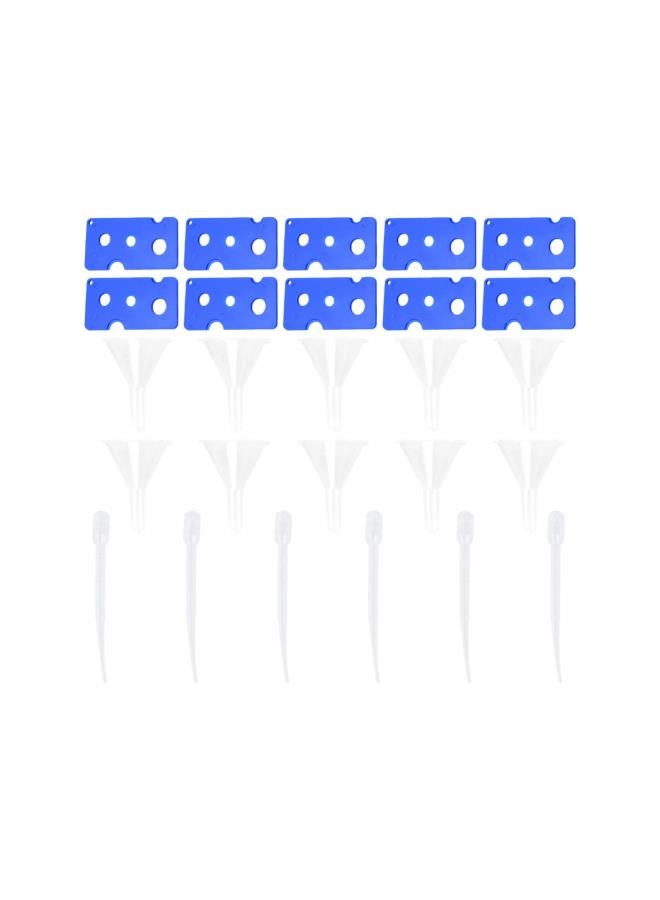 klarako 1 Set Essential Oil Tool Essential Oil Bottle Kit 10PCS Eye Dropper 10PCS Plastic Transparent Funnels 10PCS Roller Bottle Opener for Perfume Fragrance Essential Oils Lab Bottles - Image 1