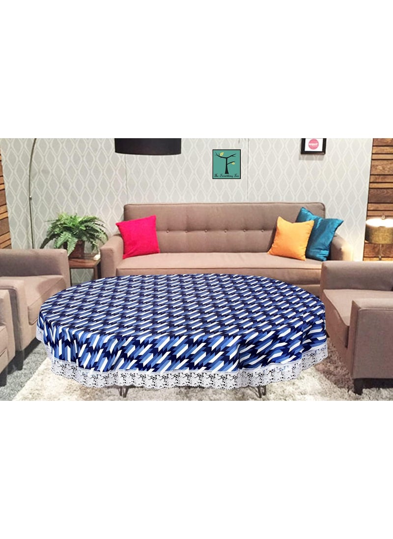 craft city CRAFT CITY Polyester Oval Tablecloth,Strip Pattern Printed Washable Indoor Outdoor Table Cloth Oval,for Dining, Kitchen, Wedding, Parties (54"x78")  - Image 2