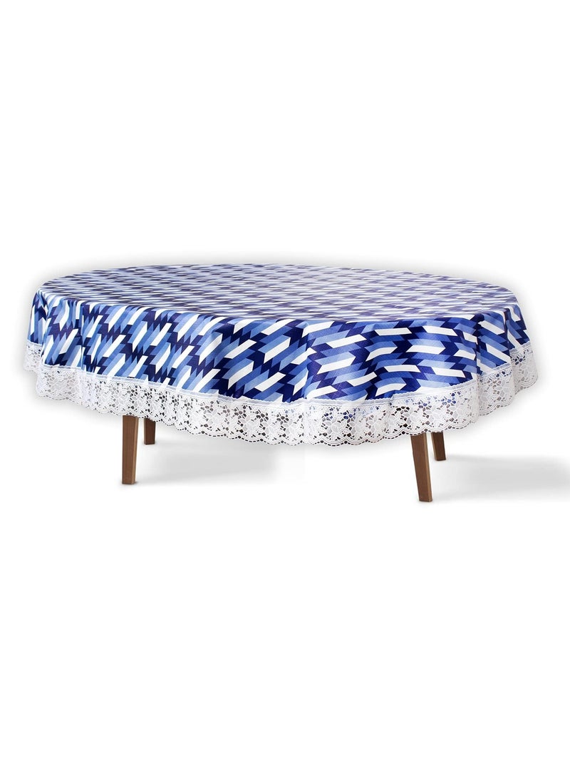 craft city CRAFT CITY Polyester Oval Tablecloth,Strip Pattern Printed Washable Indoor Outdoor Table Cloth Oval,for Dining, Kitchen, Wedding, Parties (54"x78")  - Image 1