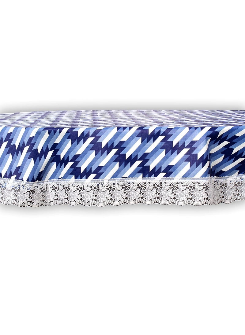 craft city CRAFT CITY Polyester Oval Tablecloth,Strip Pattern Printed Washable Indoor Outdoor Table Cloth Oval,for Dining, Kitchen, Wedding, Parties (54"x78")  - Image 4