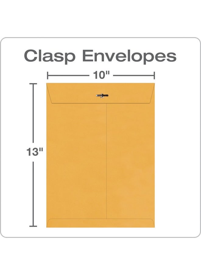Columbian - 10" X 13" Clasp Envelopes With Clasp Closure And Gummed Seal 32 Lb Kraft Paper 100 Per Box (Colo797) - Image 1