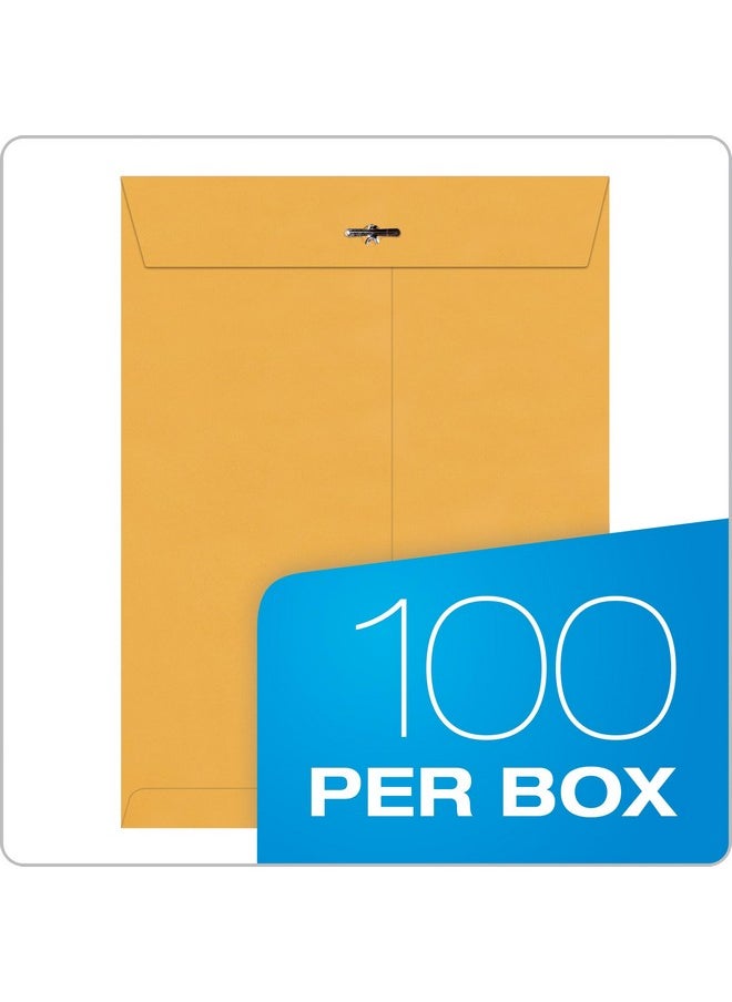 Columbian - 10" X 13" Clasp Envelopes With Clasp Closure And Gummed Seal 32 Lb Kraft Paper 100 Per Box (Colo797) - Image 1