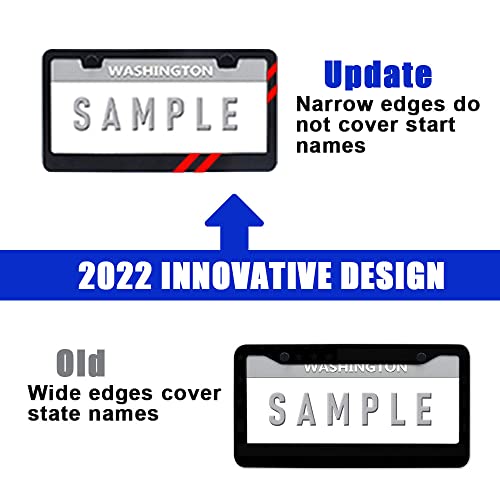 GZSH 2 PCS Matte License Plate Frames Aluminum Alloy License Plate Cover Holder fits for All Universal License Plate Covers Accessories for Front and Rear Car Tags - Image 3