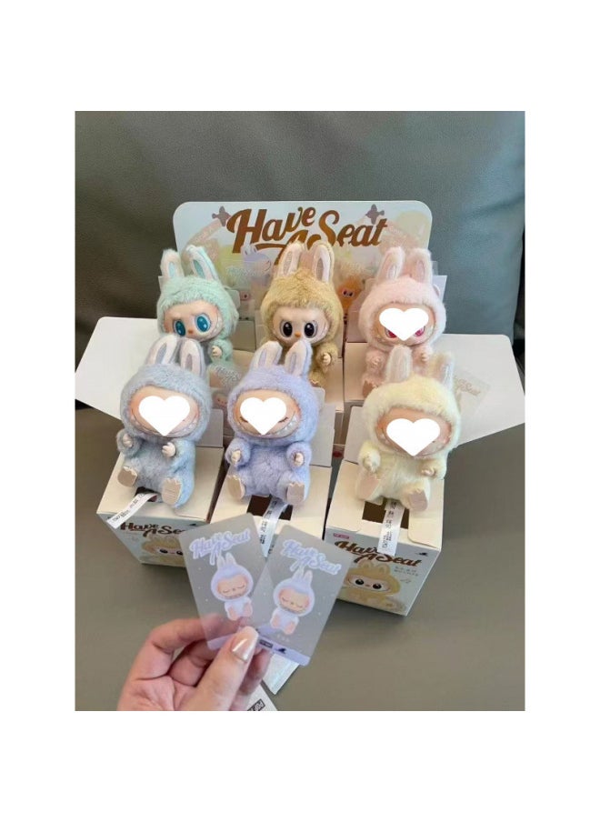 Bubble Pull Cloth Tide Play Blind Box Labubu Plush Toy Vinyl Face Macaron Motherland High Quality-Color:Second Generation Set Of 6 Boxes  - Image 1
