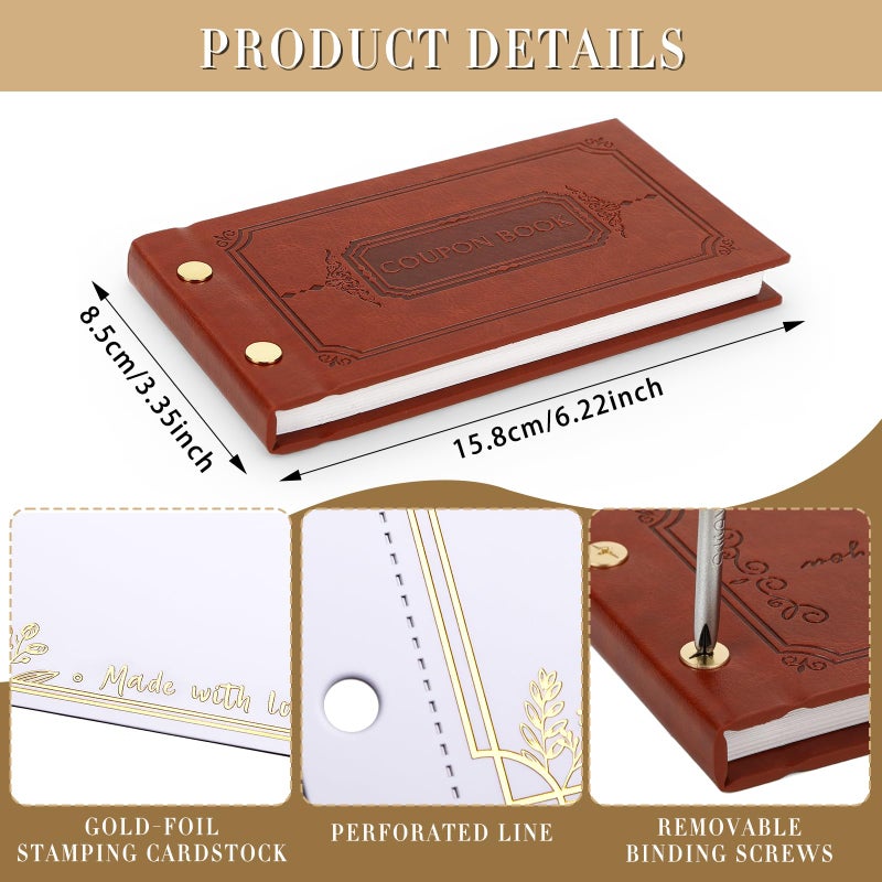 JULEASEL Love Coupons for Him â€“ 30 Blank Personalized Coupons | Romantic Valentines Gifts for Him, Thoughtful Valentines Day Gifts for Husband, Cute Vday Gift for Boyfriend (Vintage Brown) - Image 5